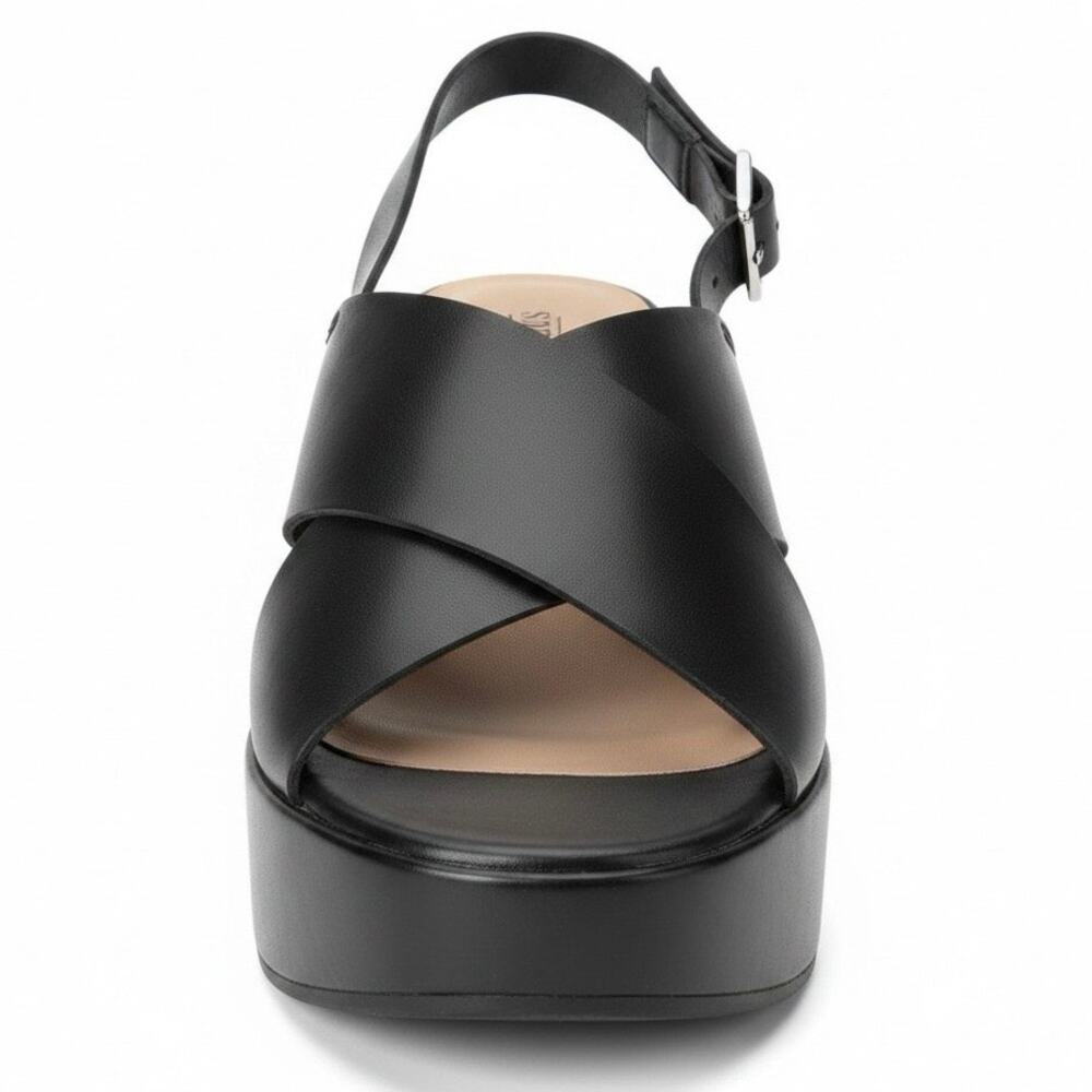 Seychelles Platform Cassie block heel sandals open peep toe faux leather 8.5